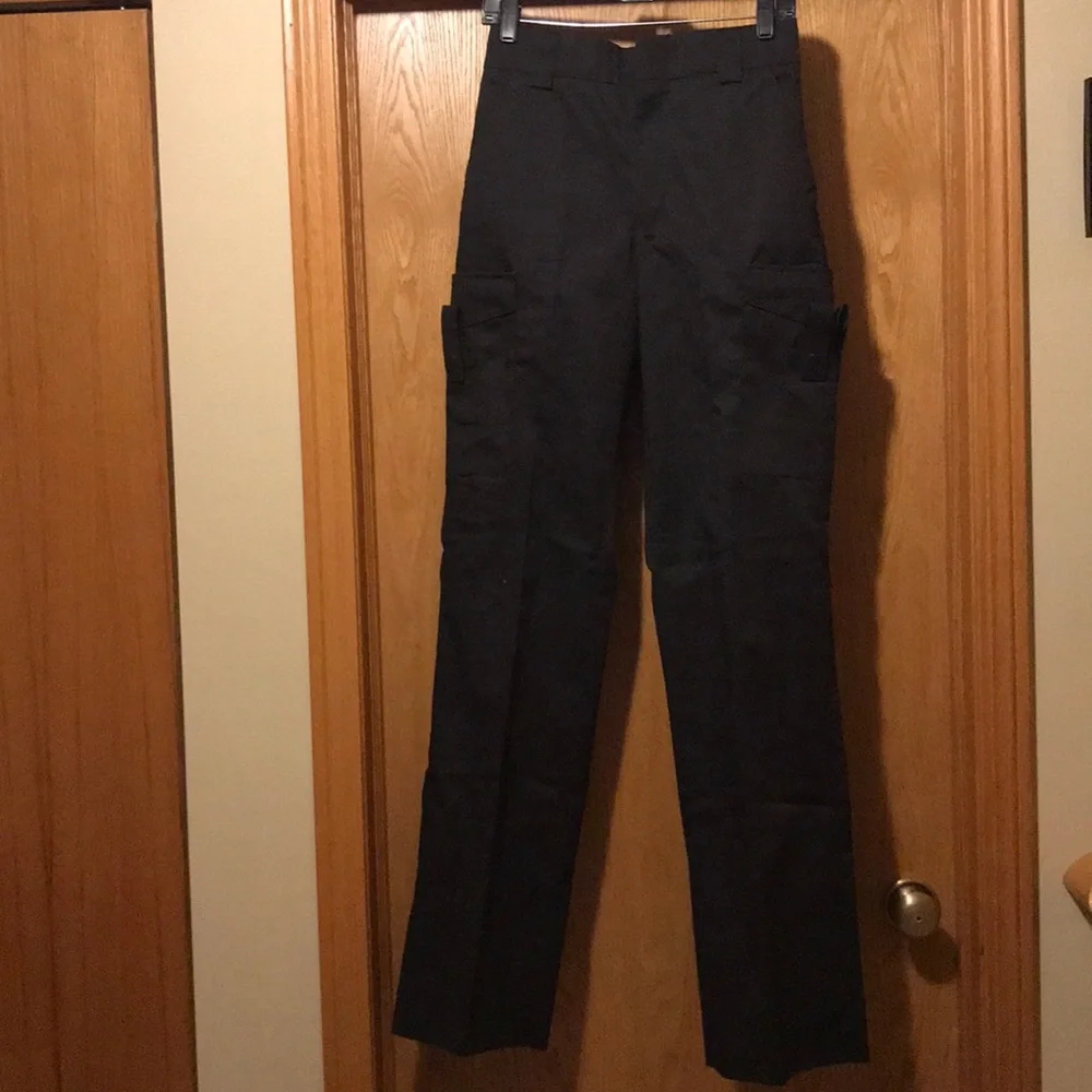 New Blauer black 8815X woven cotton tactical uniform pants 28 x 36 tall unhemmed